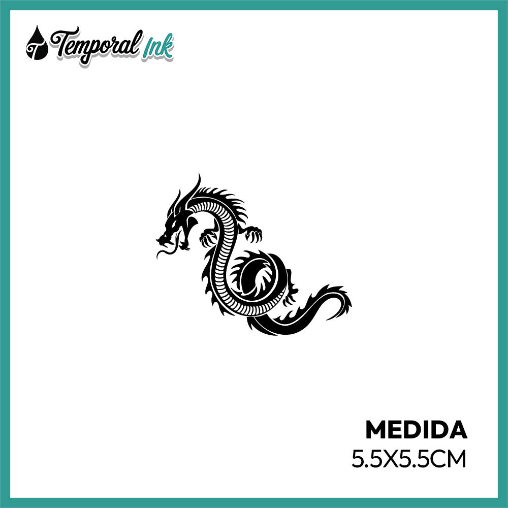 Tatuaje temporal Dragón Tipo Oriental