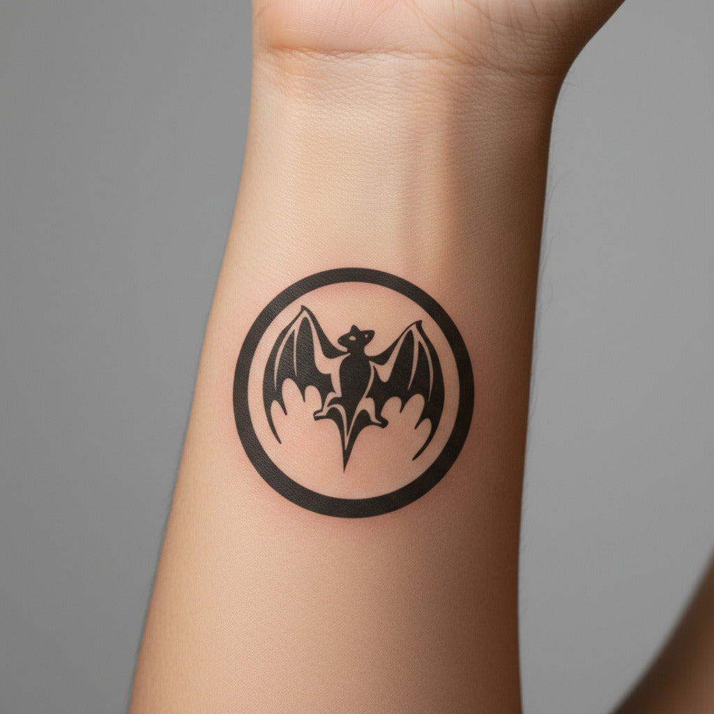 Tatuaje temporal Murciélago minimalista