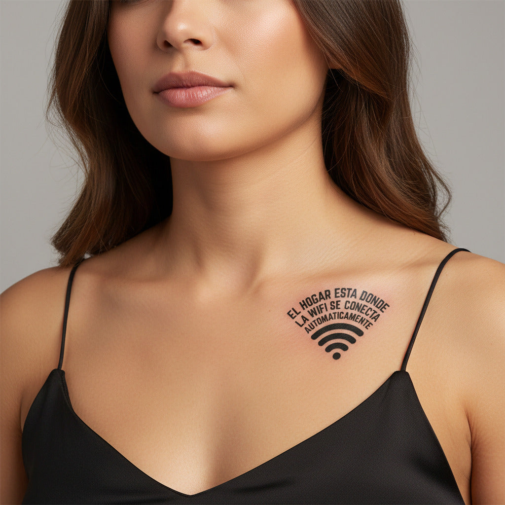 Tatuaje temporal Frase WiFi hogar