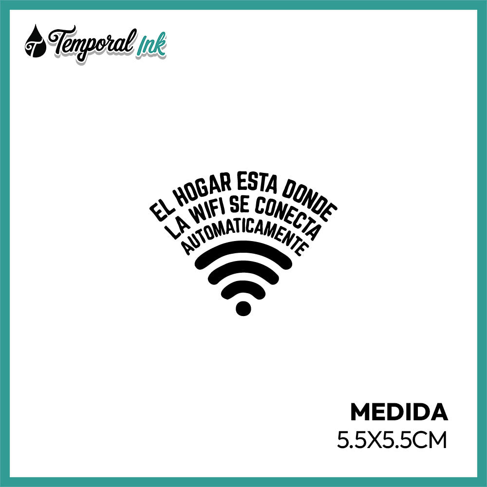 Tatuaje temporal Frase WiFi hogar