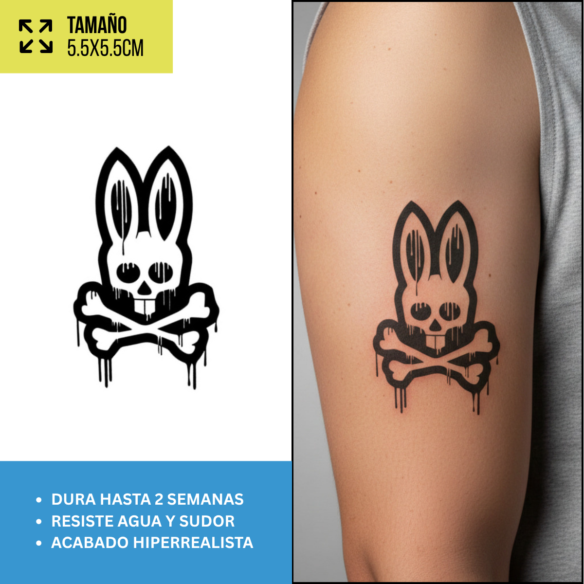 Tatuajes Temporales Colección Dark y Góticos