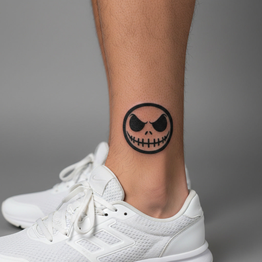 Tatuaje temporal calavera sonrisa oscura