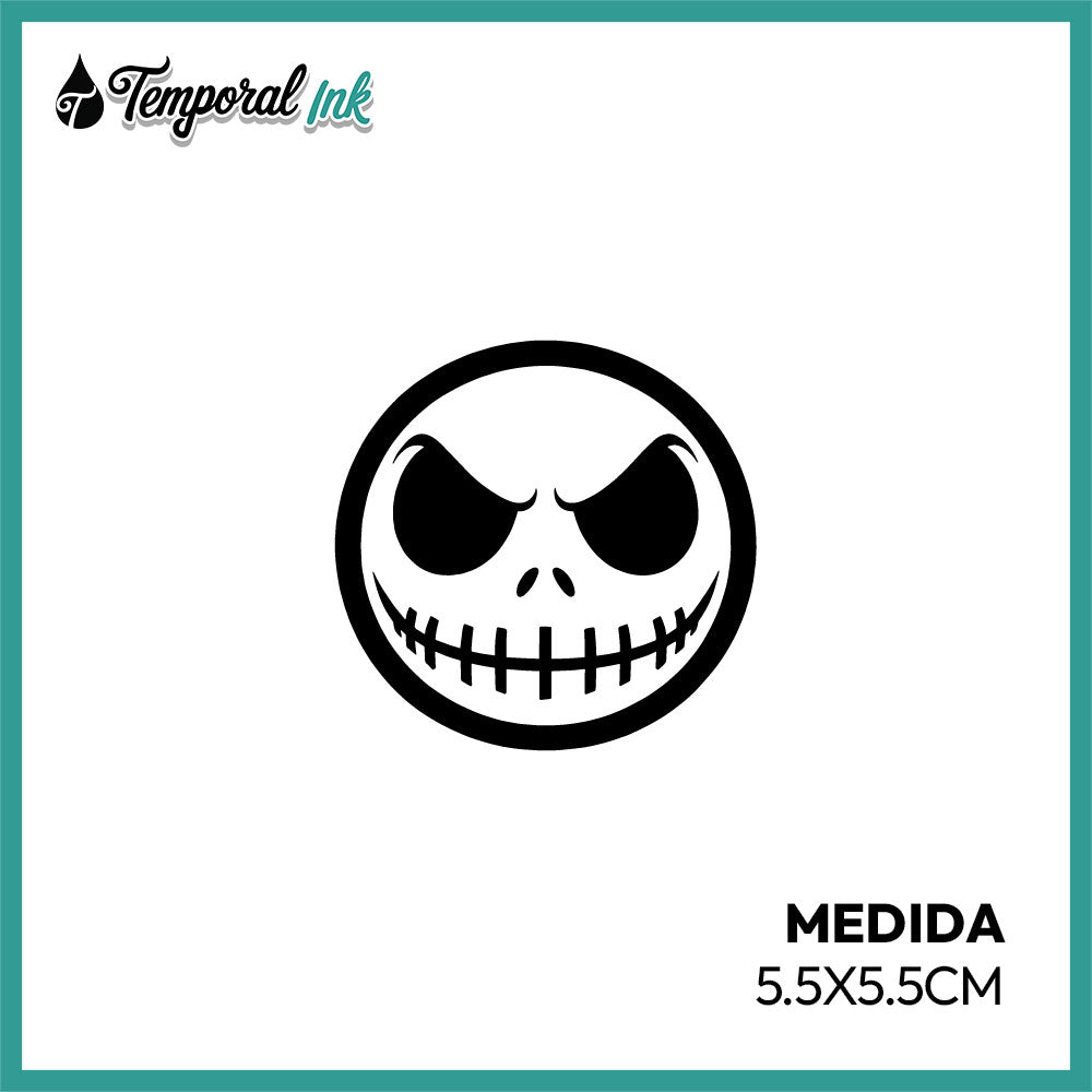 Tatuaje temporal calavera sonrisa oscura