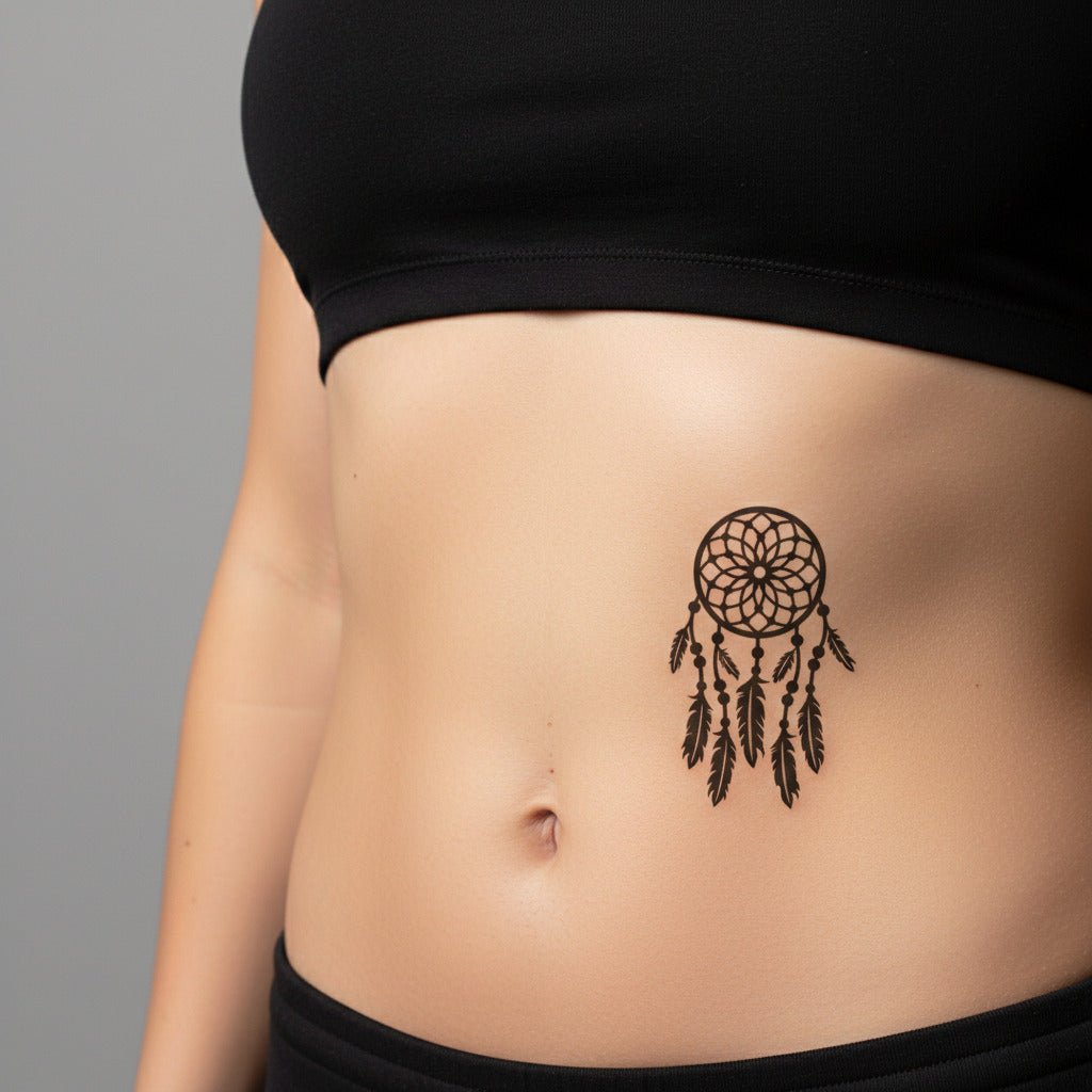 Tatuaje temporal atrapasueños tradicional