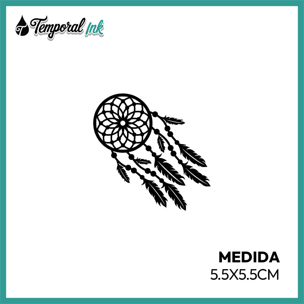 Tatuaje temporal atrapasueños tradicional