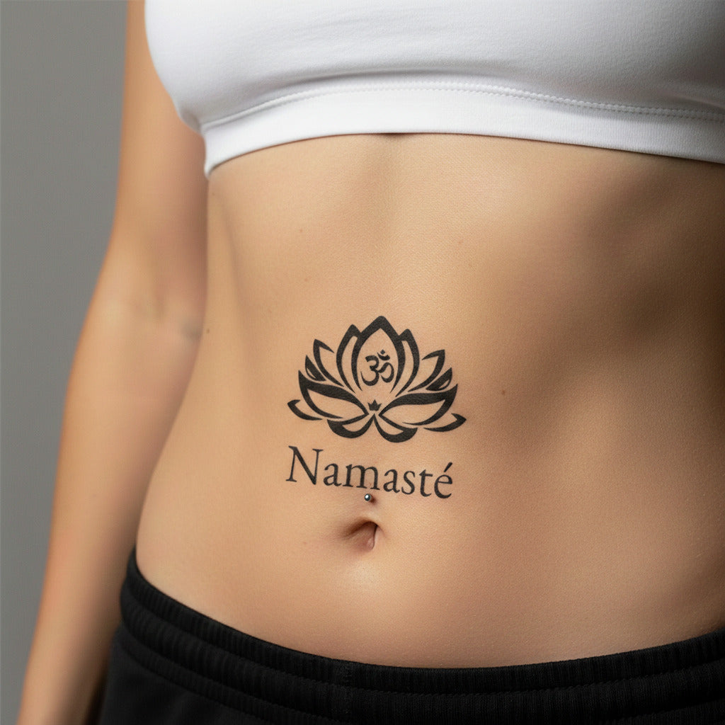Tatuaje temporal flor de loto Namasté
