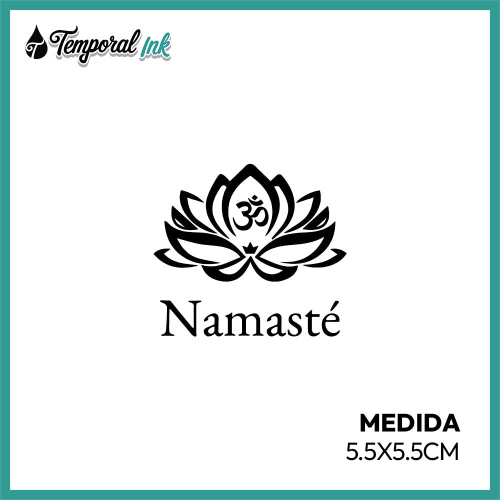 Tatuaje temporal flor de loto Namasté