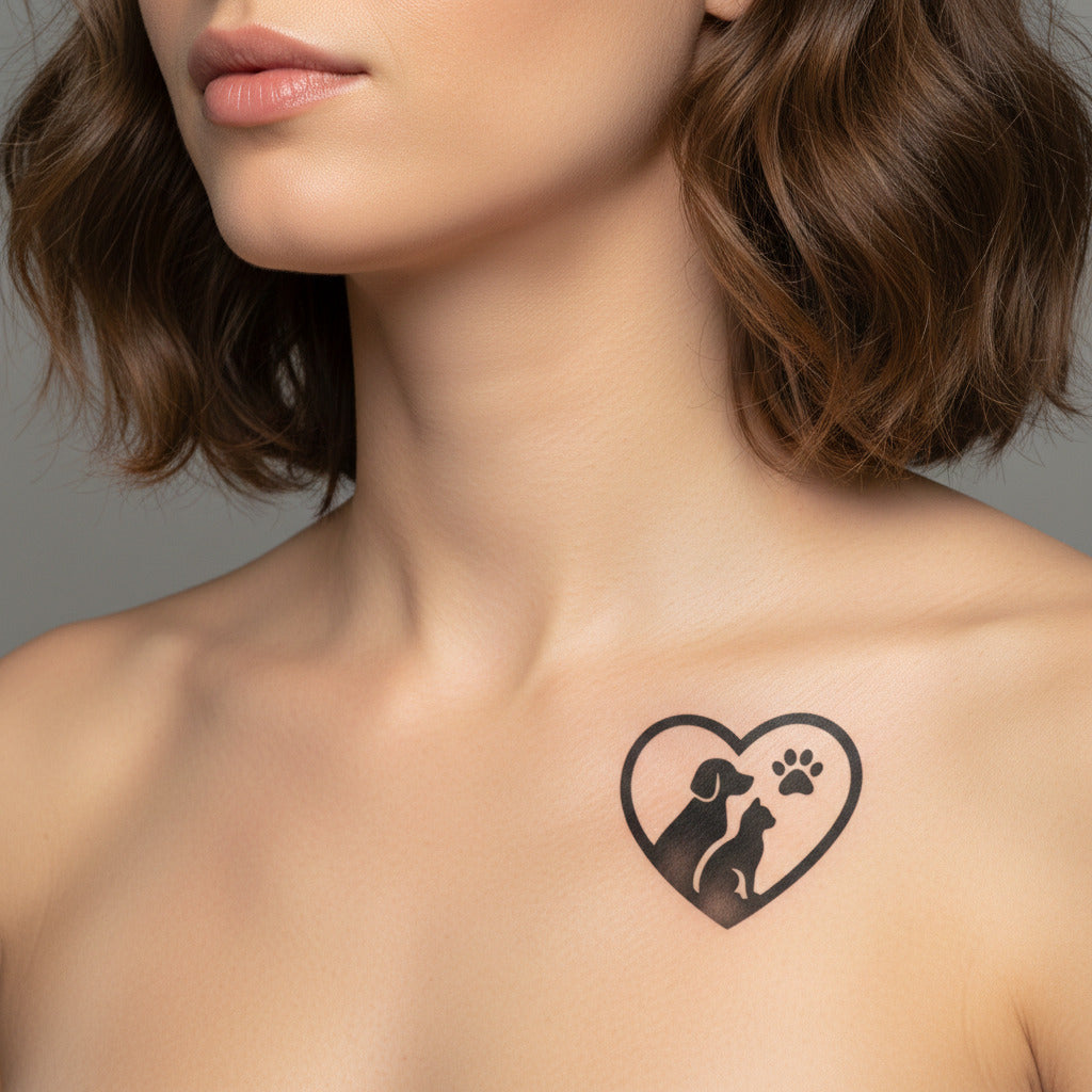 Tatuaje Temporal Amor Mascotas