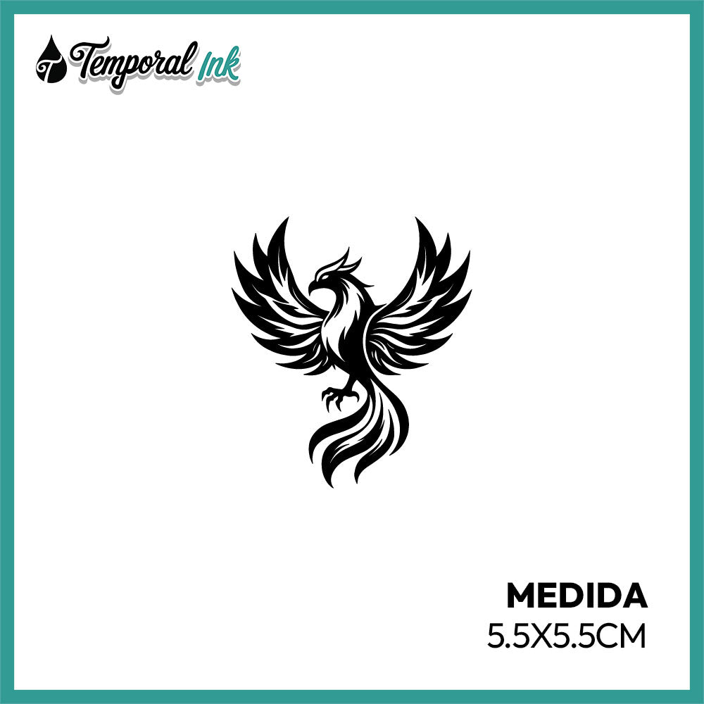Tatuaje Temporal Fénix Tribal