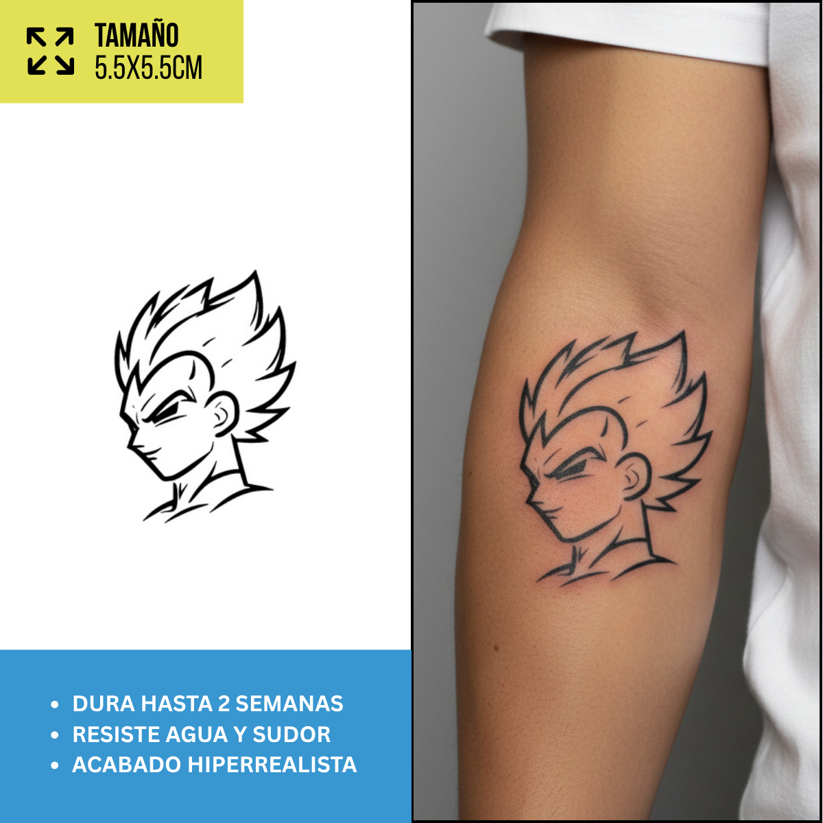 Tatuajes Temporales Colección Anime y Cultura Pop
