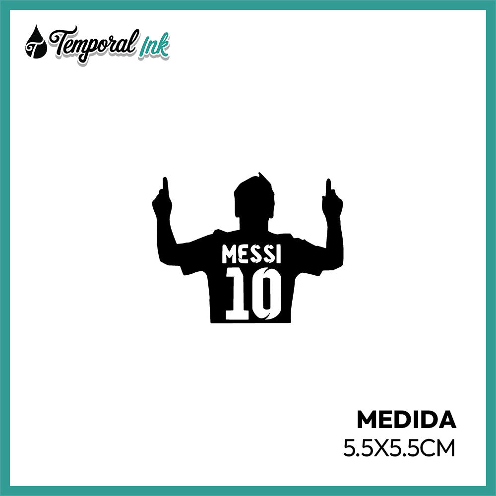 Tatuaje Temporal Messi 10 Silueta