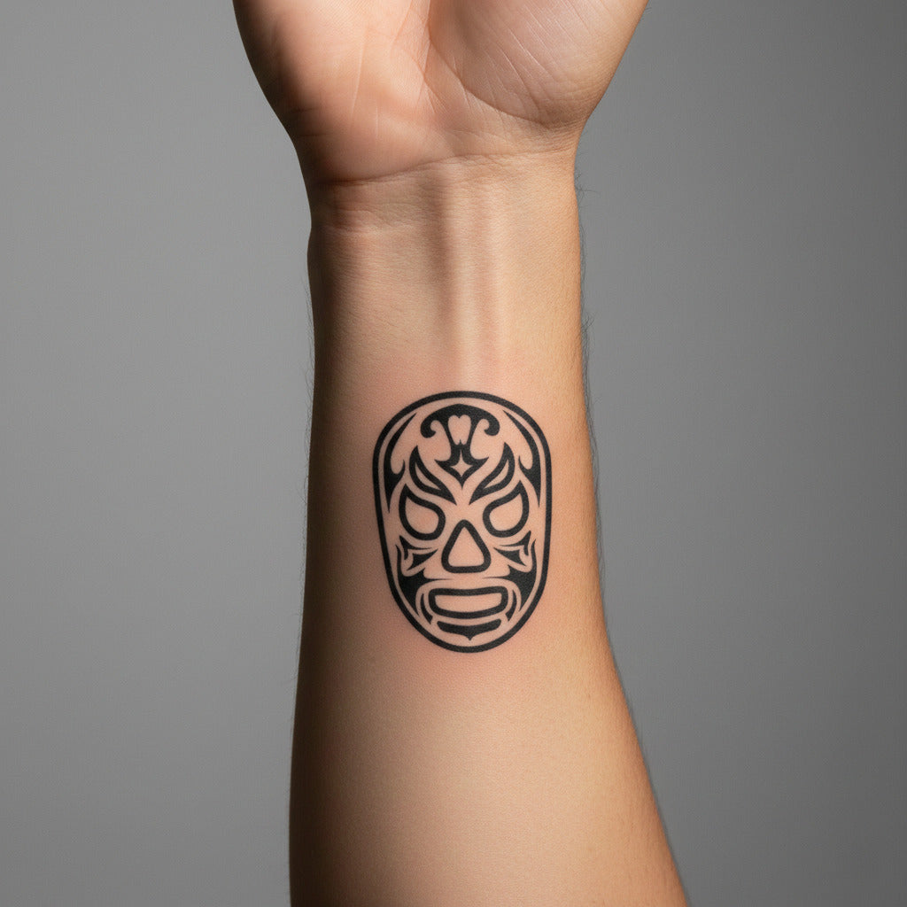 Tatuaje Temporal Máscara Tribal