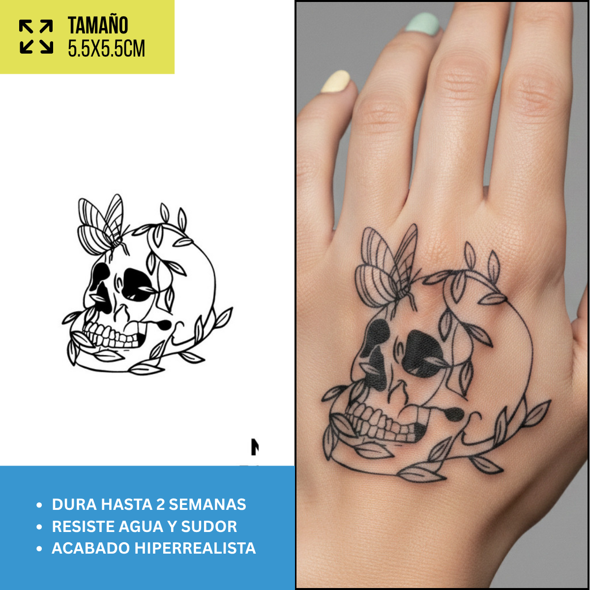 Tatuajes Temporales Colección Dark y Góticos
