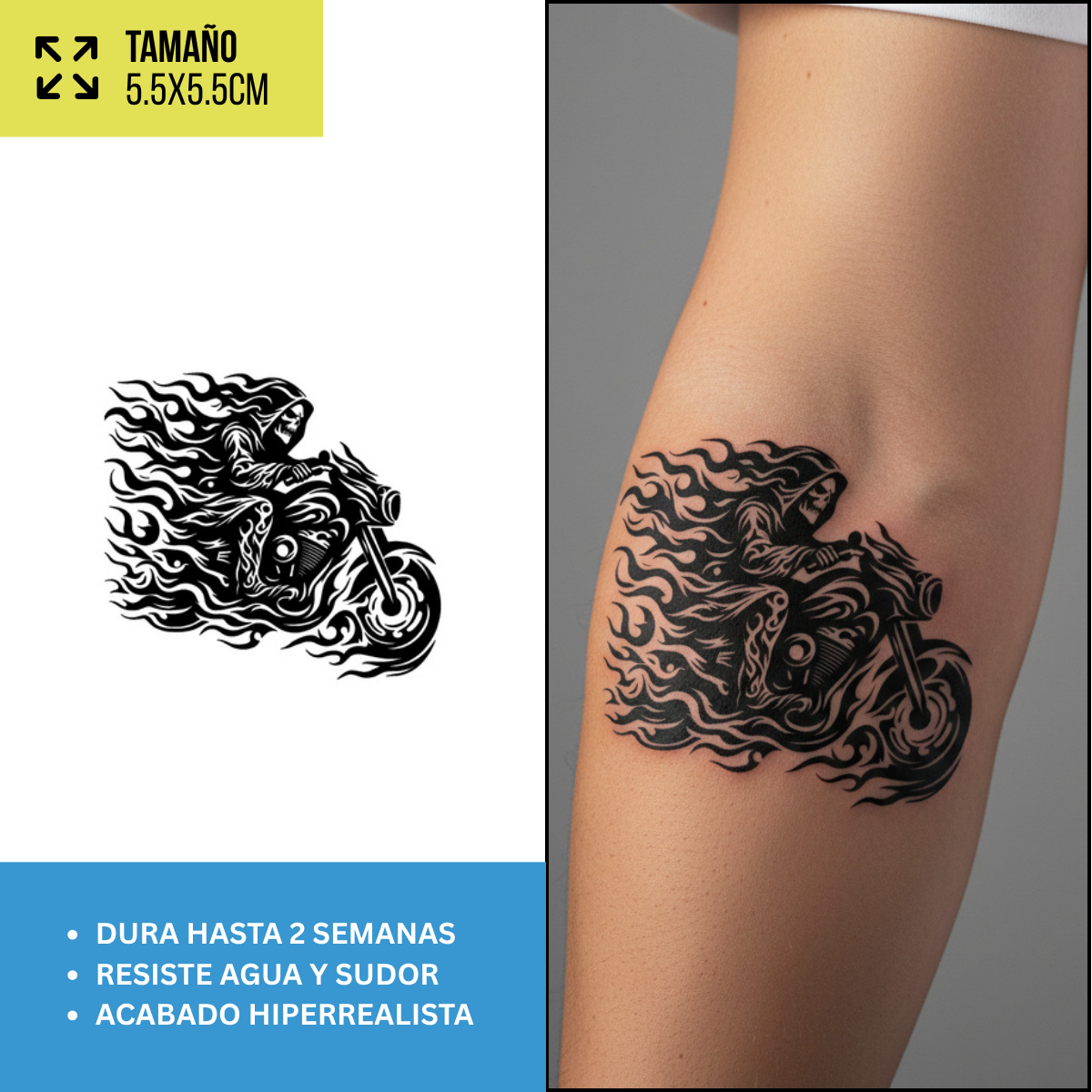 Tatuajes Temporales Colección Dark y Góticos