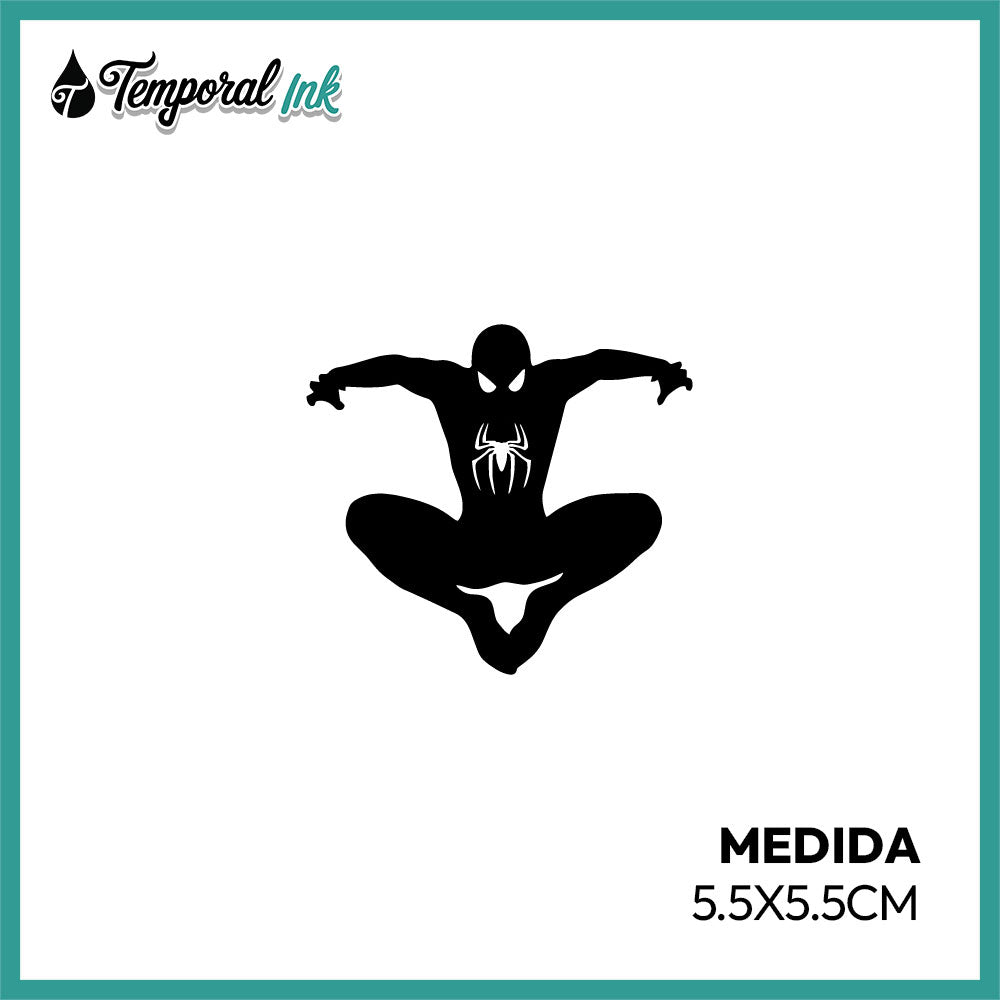 Tatuaje temporal hombre araña minimalista