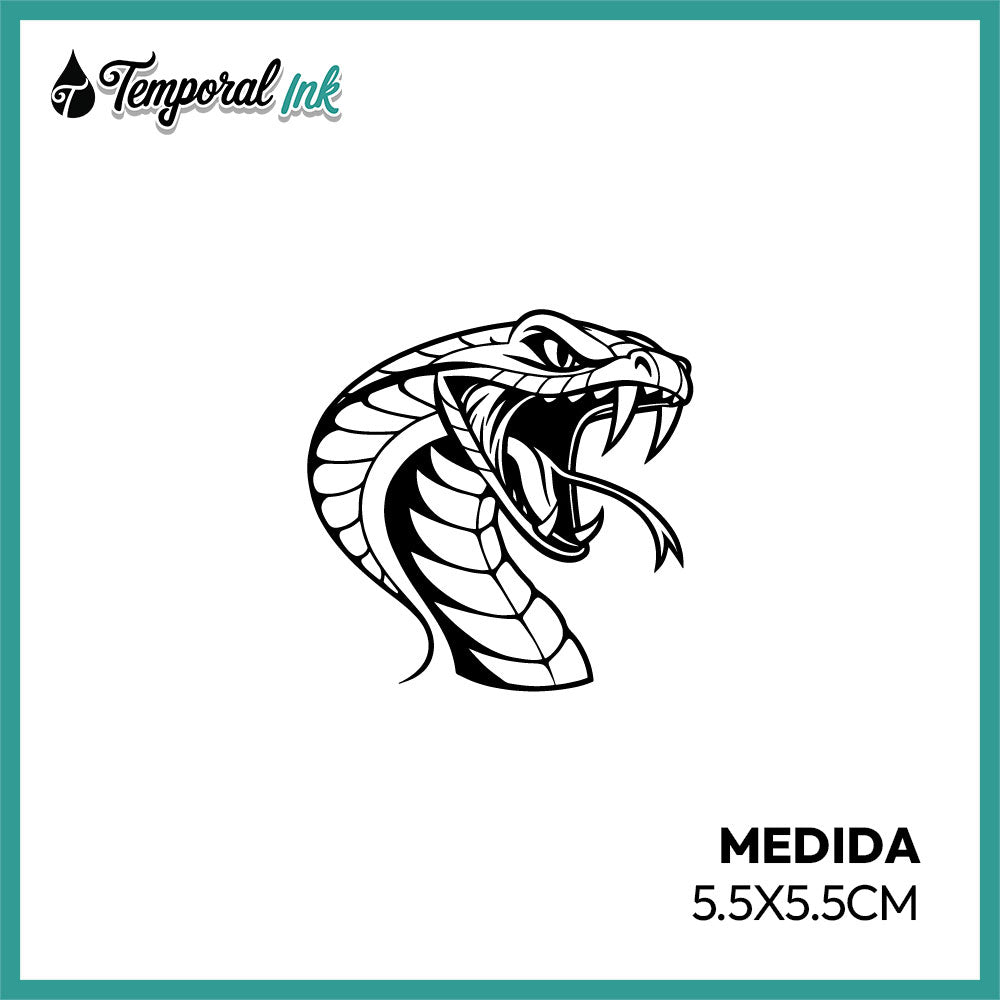 Tatuaje temporal cobra feroz