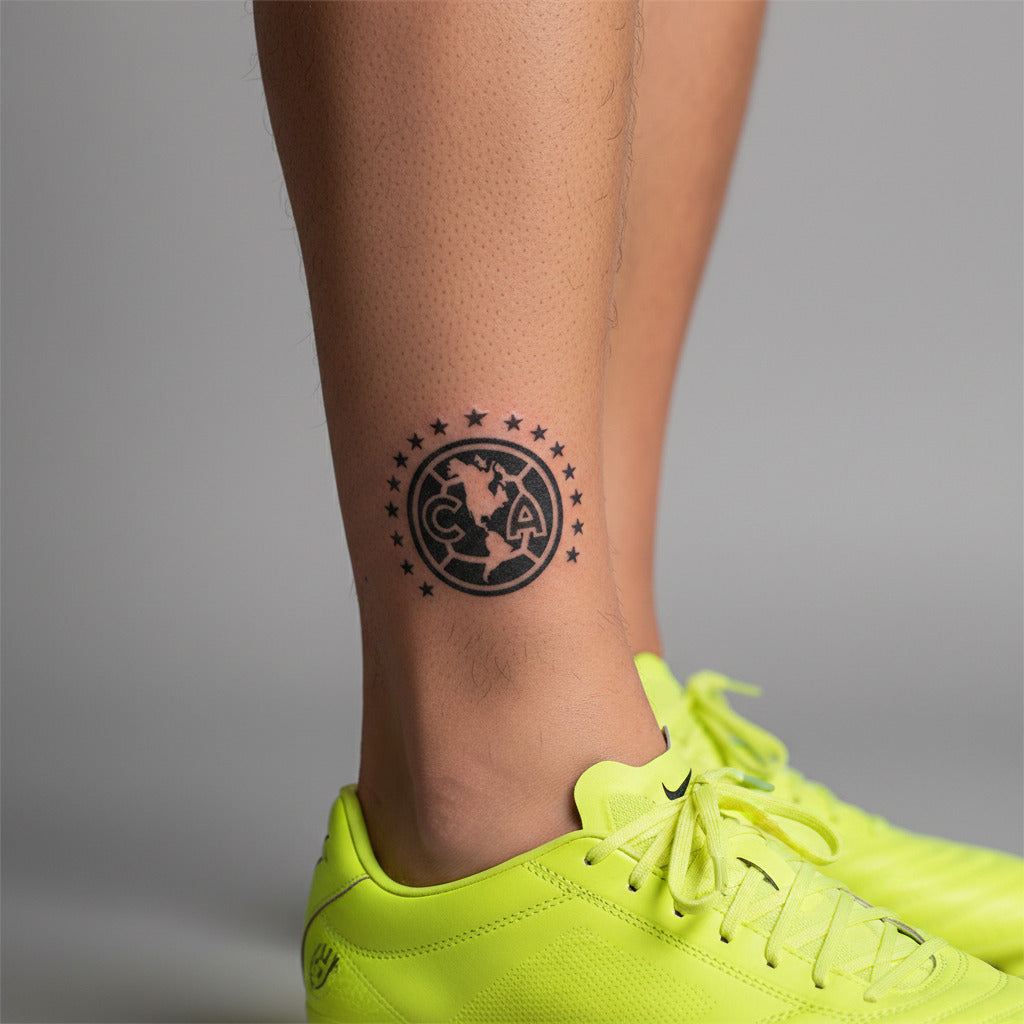 Tatuaje temporal escudo América CA