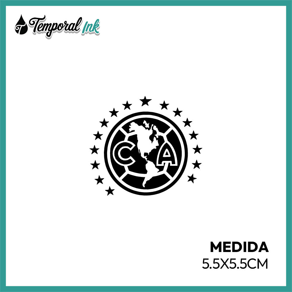 Tatuaje temporal escudo América CA