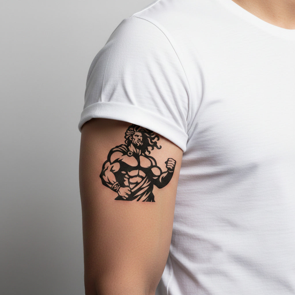 Tatuaje temporal guerrero mitológico