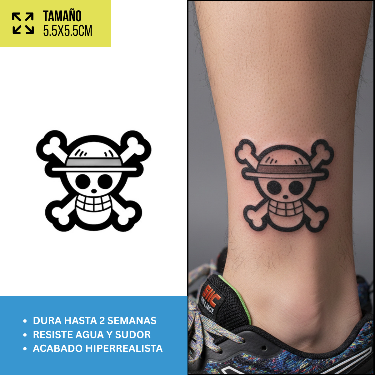 Tatuajes Temporales Colección Anime y Cultura Pop