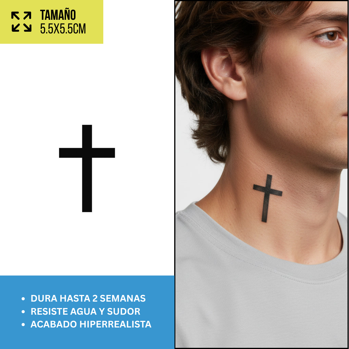 Tatuaje de cruz minimalista
