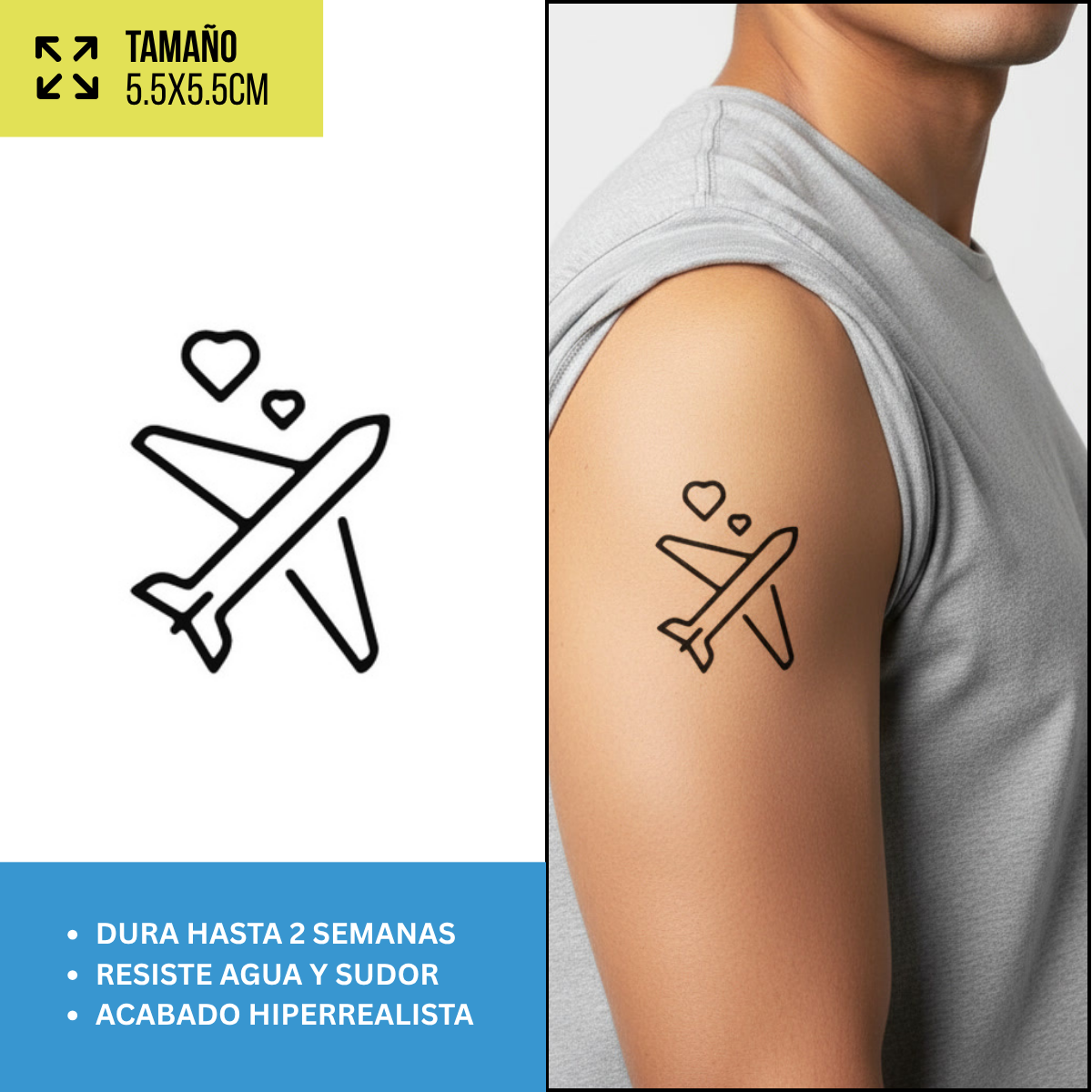 Tatuajes Temporales Viajes y Aventura  | Hombre y Mujer