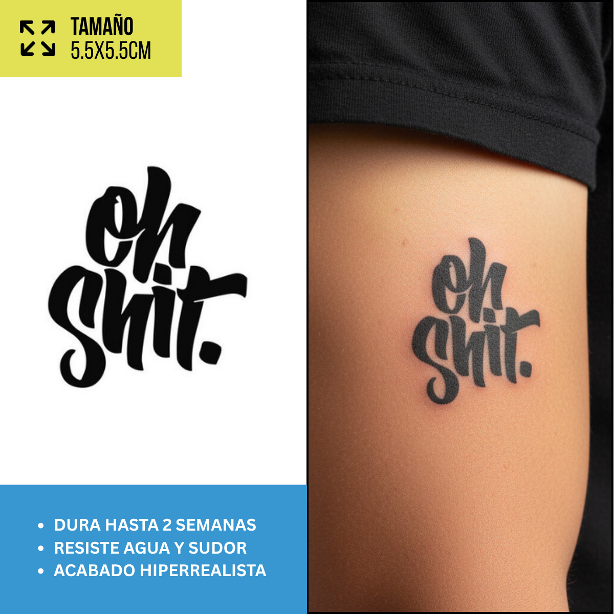 Tatuajes Temporales Frases y Lettering  | Hombre y Mujer