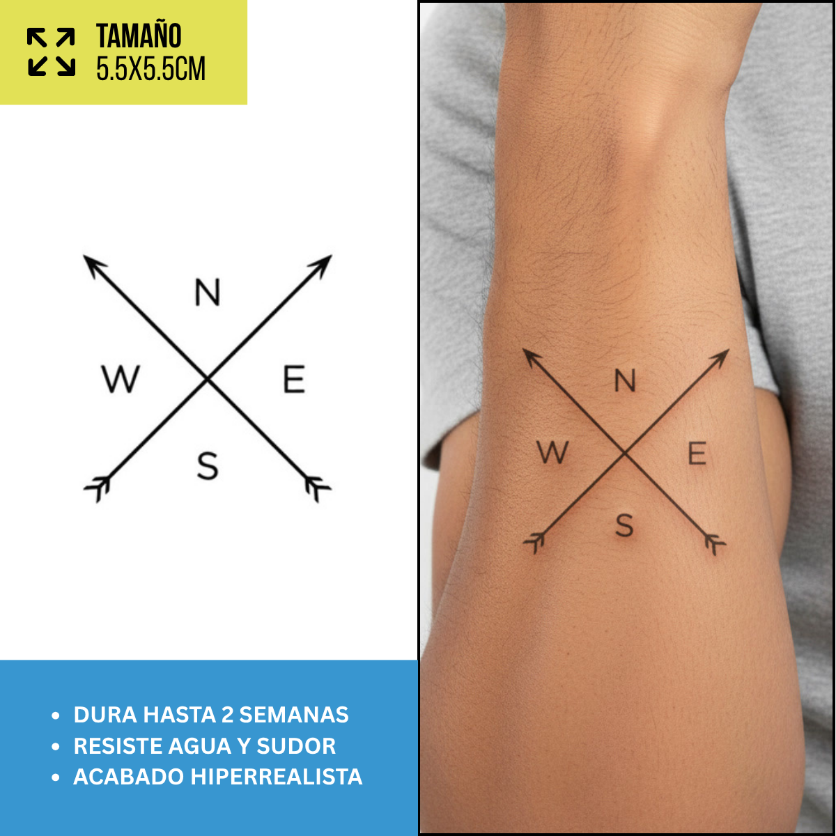 Tatuajes Temporales Viajes y Aventura  | Hombre y Mujer