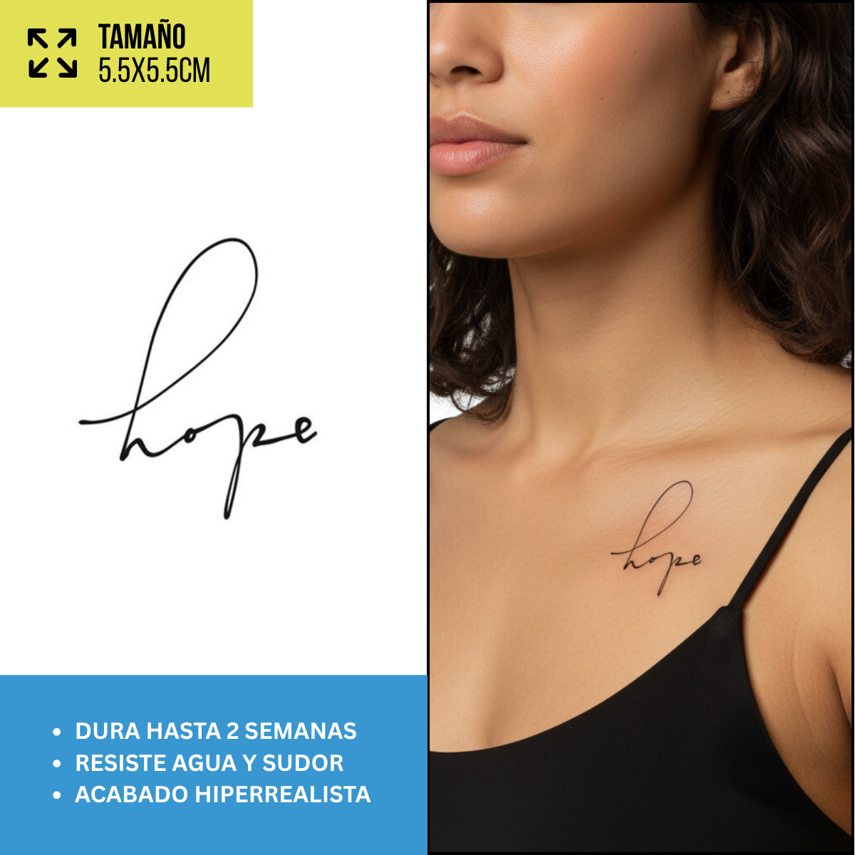 Tatuajes Temporales Frases y Lettering  | Hombre y Mujer