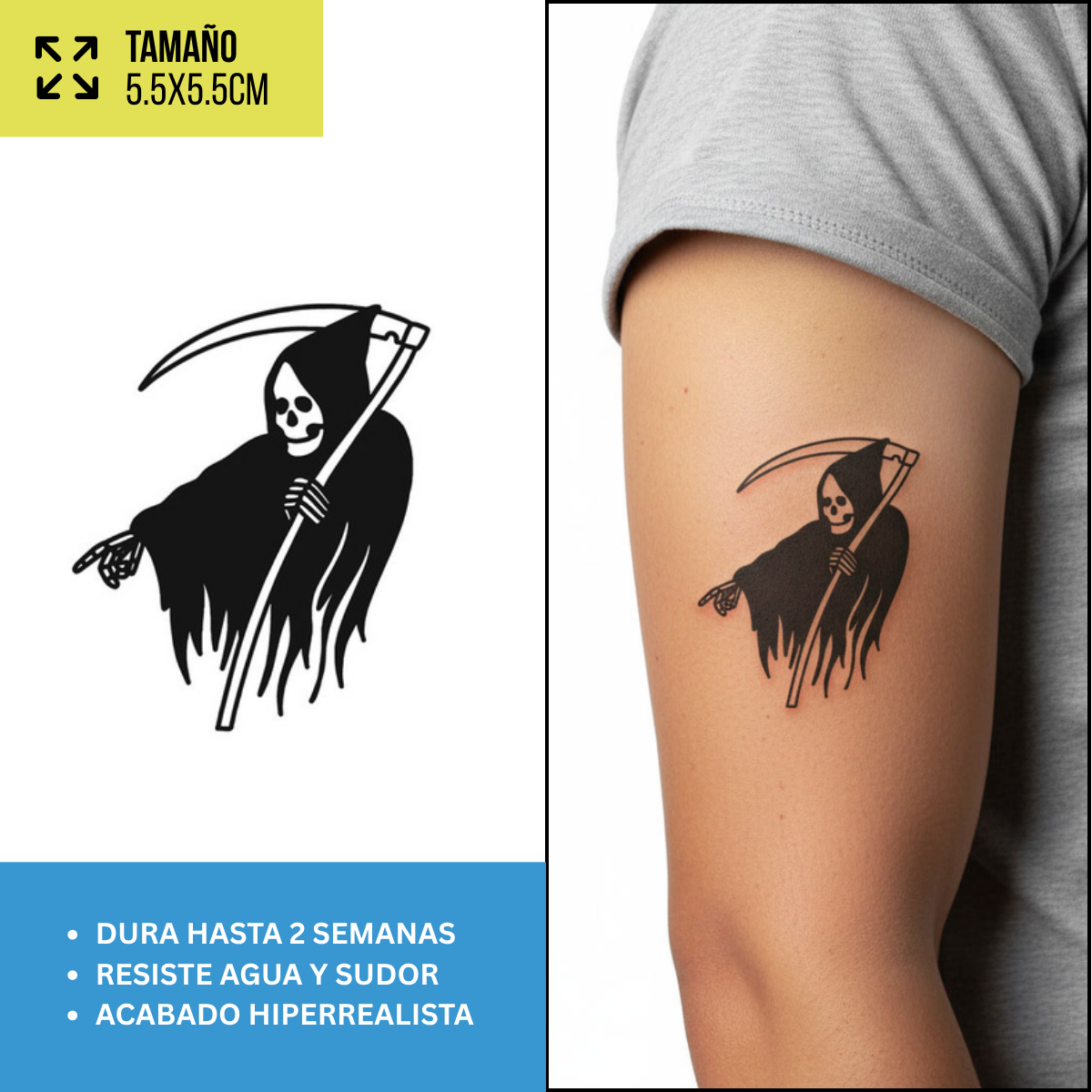 Tatuajes Temporales Góticos y Alternativos  | Hombre y Mujer