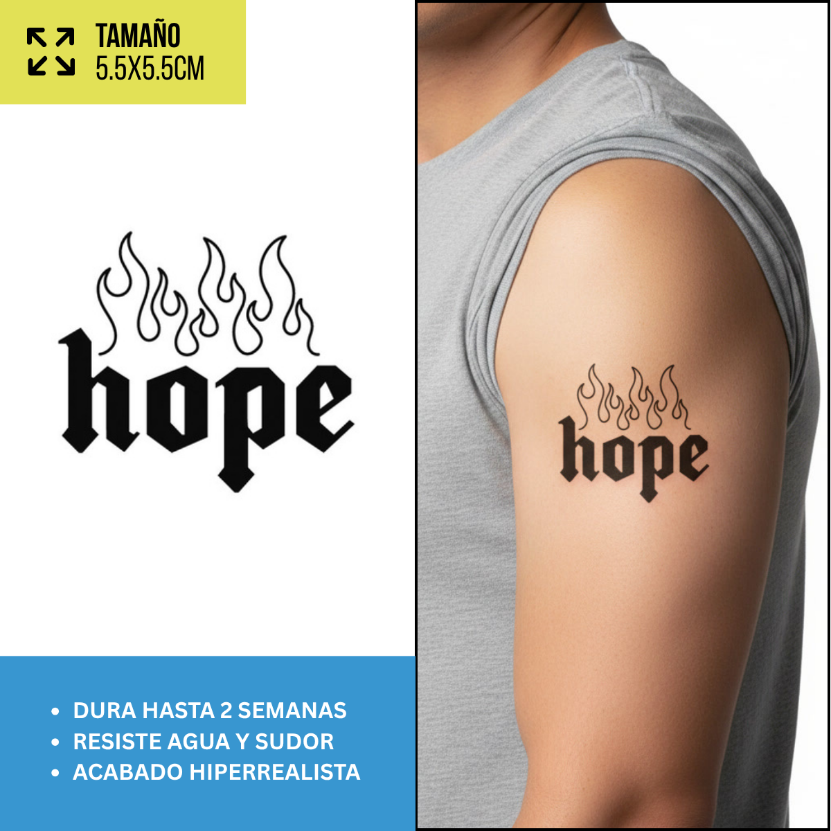 Tatuajes Temporales Frases y Lettering  | Hombre y Mujer