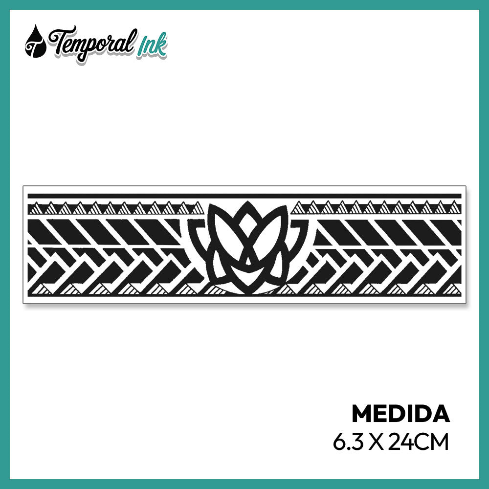 Tatuaje Brazalete Loto Geométrico