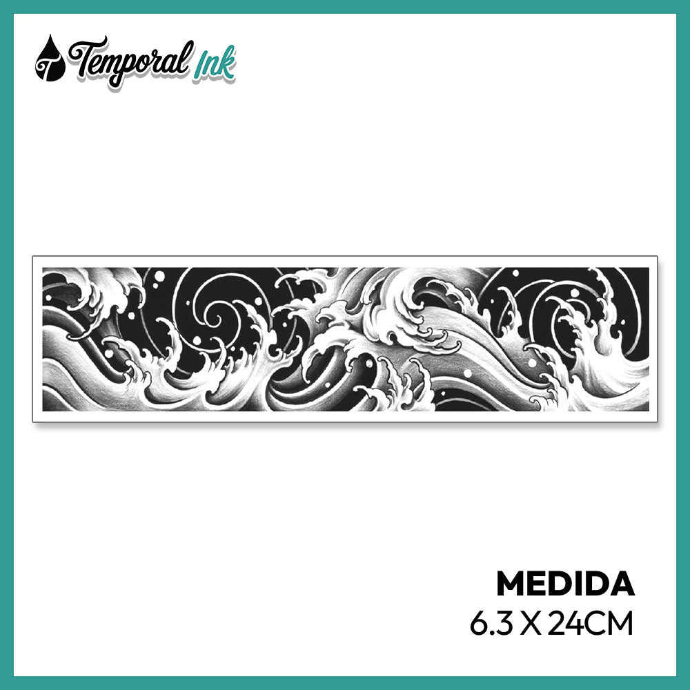 Tatuaje Brazalete Olas Japonesas