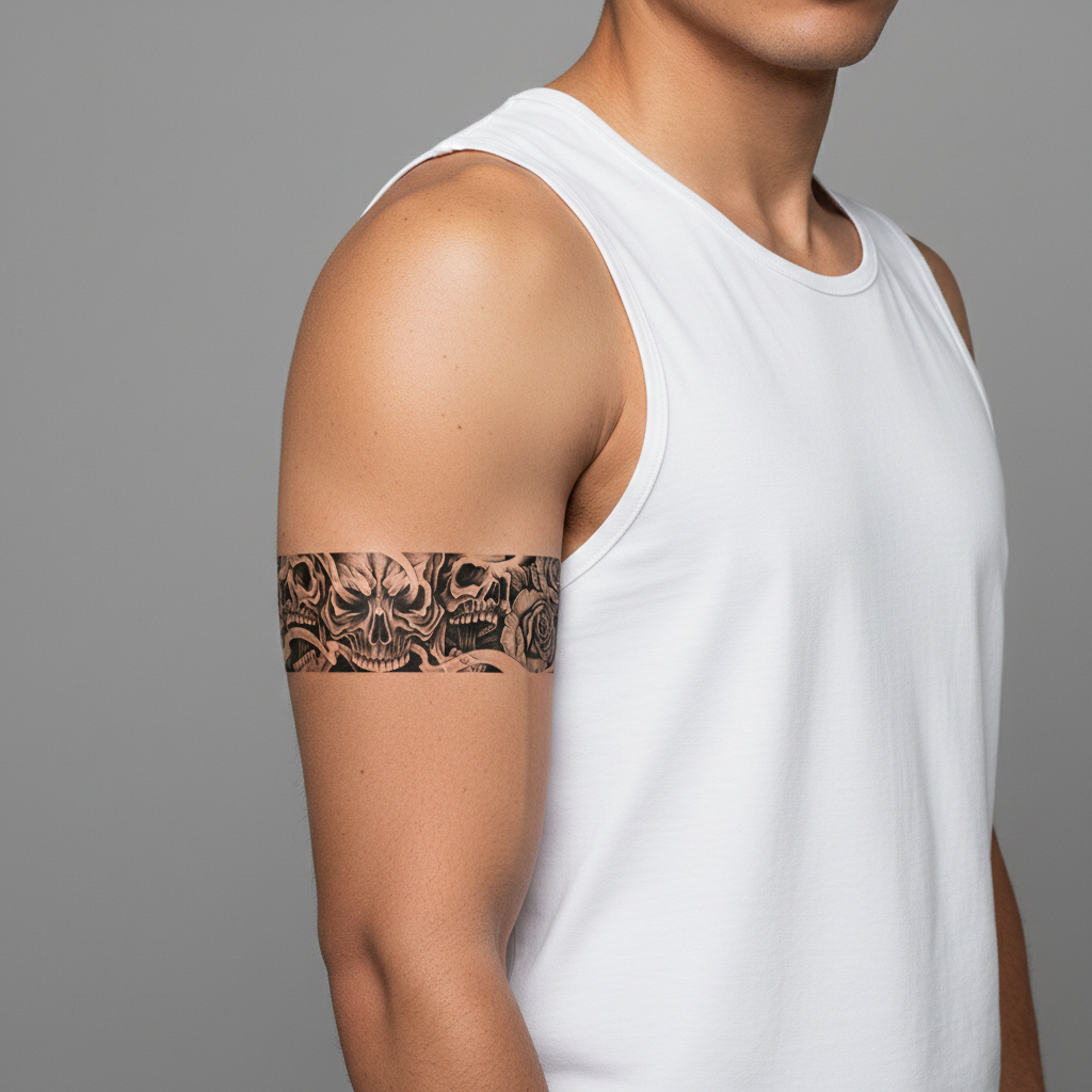 Tatuaje Brazalete Calaveras