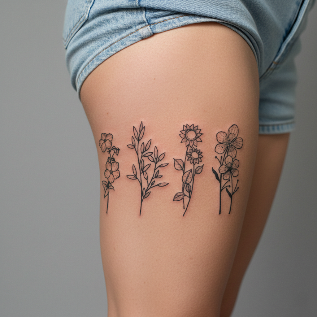 Tatuaje Ramas Florales