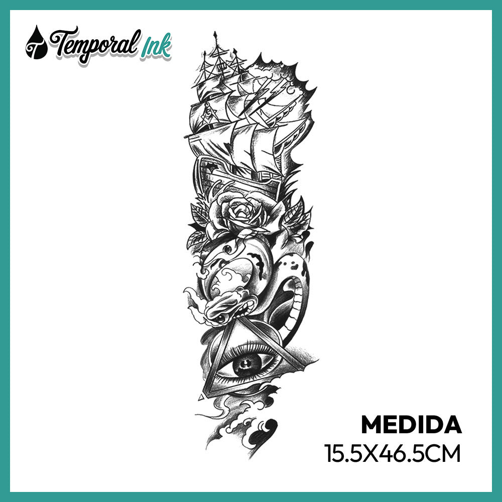 Manga ilustrada con barco