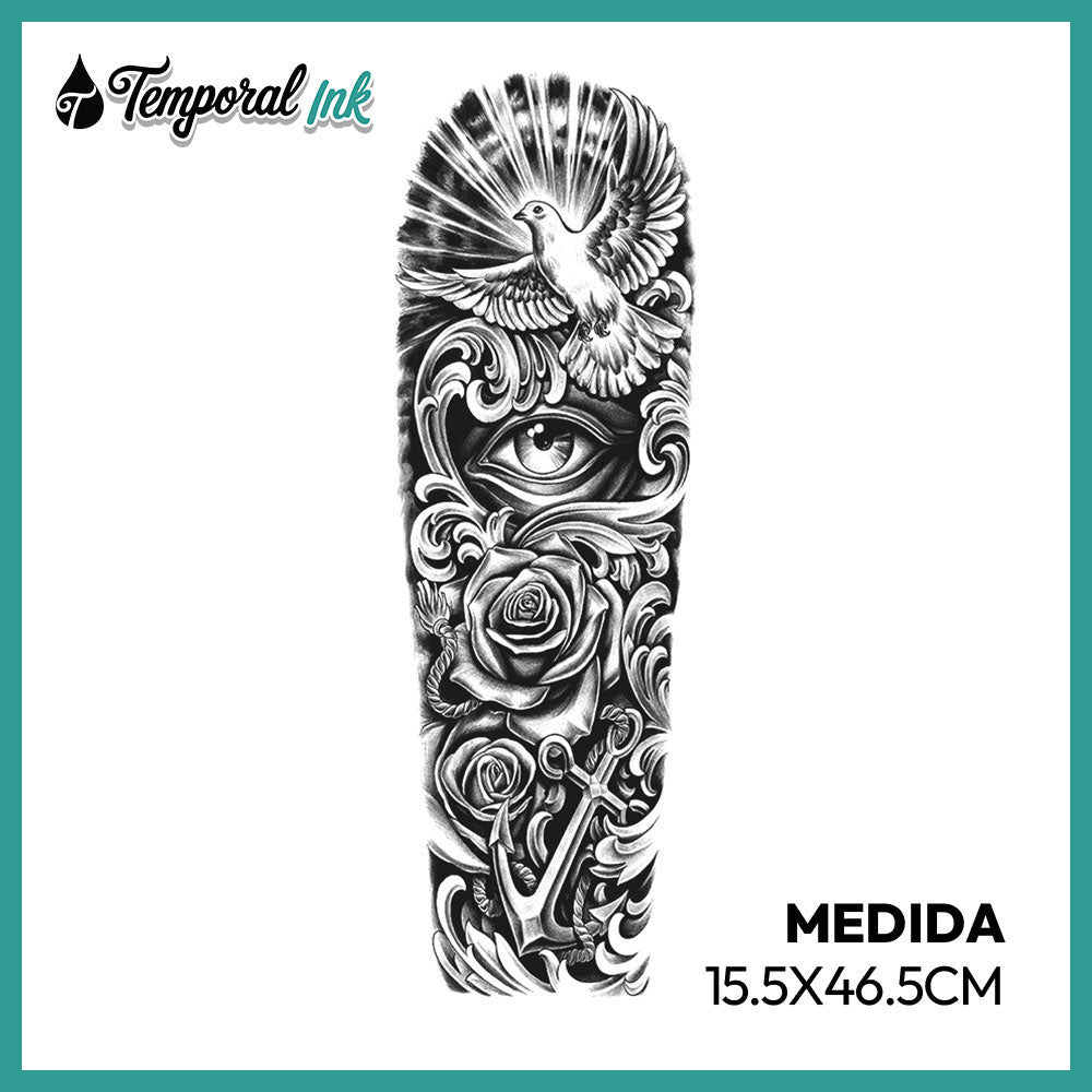 Manga Ojo, paloma y rosas