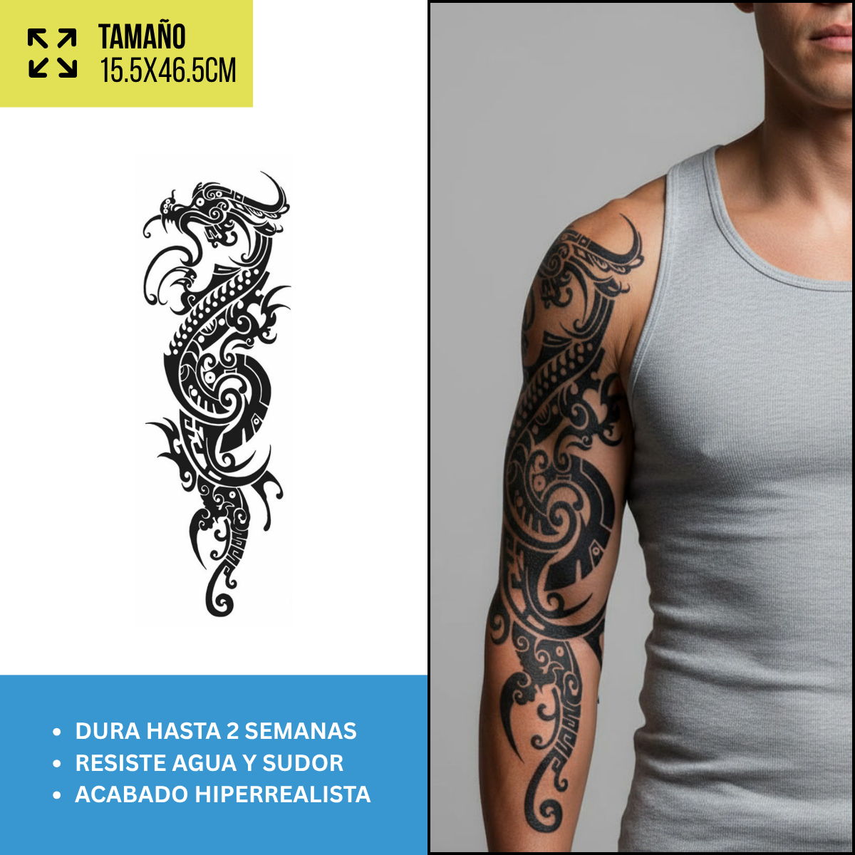 Tatuajes Temporales Mangas Japonesas y Orientales | Hasta 2 Semanas