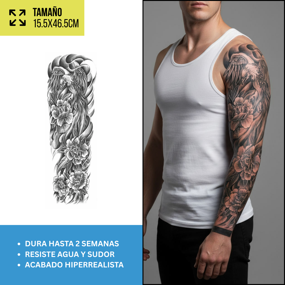 Tatuajes Temporales Mangas Japonesas y Orientales | Hasta 2 Semanas