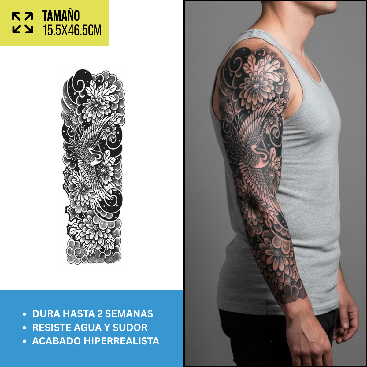 Tatuajes Temporales Mangas Japonesas y Orientales | Hasta 2 Semanas