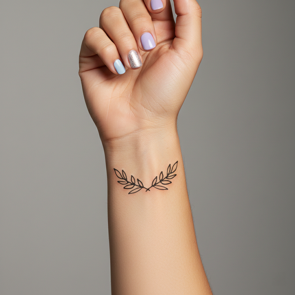 Tatuaje Corona de Hojas