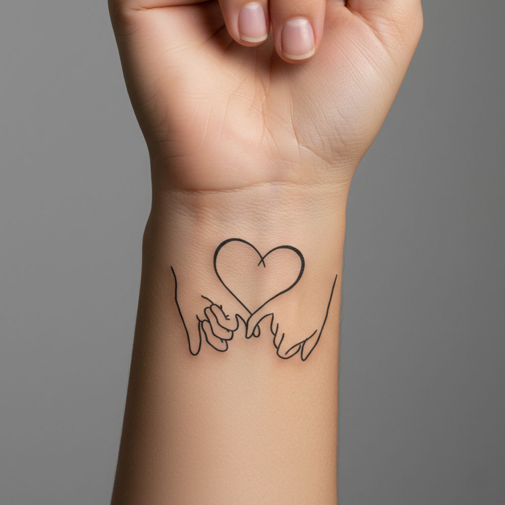 Tatuaje Corazón entre Manos