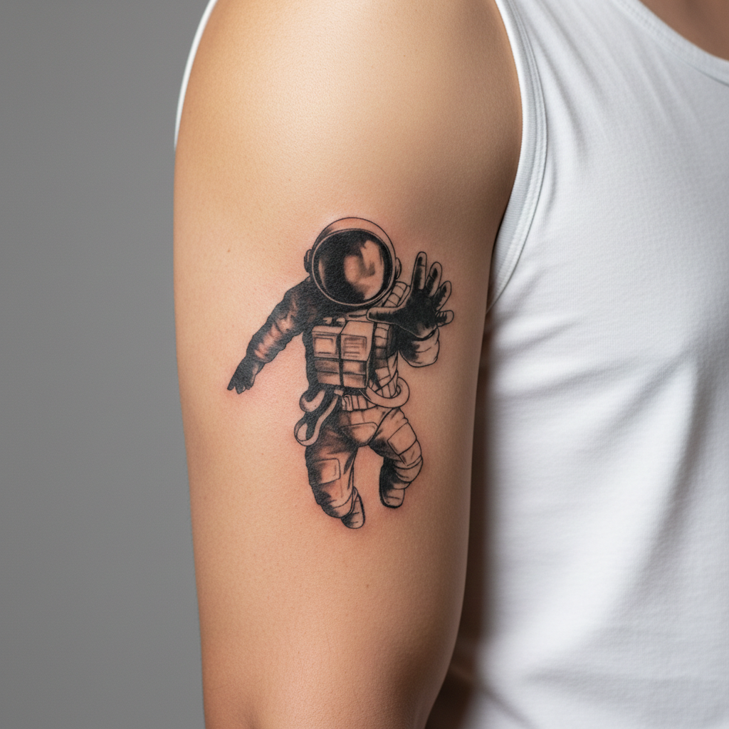 Tatuaje Astronauta Flotando
