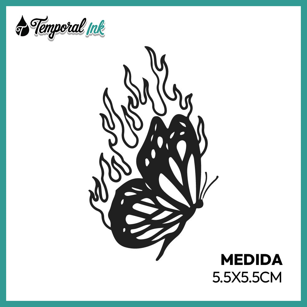 Tatuaje Mariposa en Fuego
