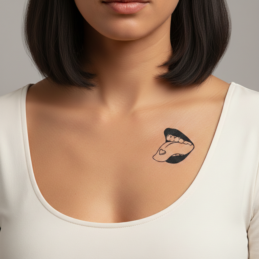 Tatuaje Labios con Lengua