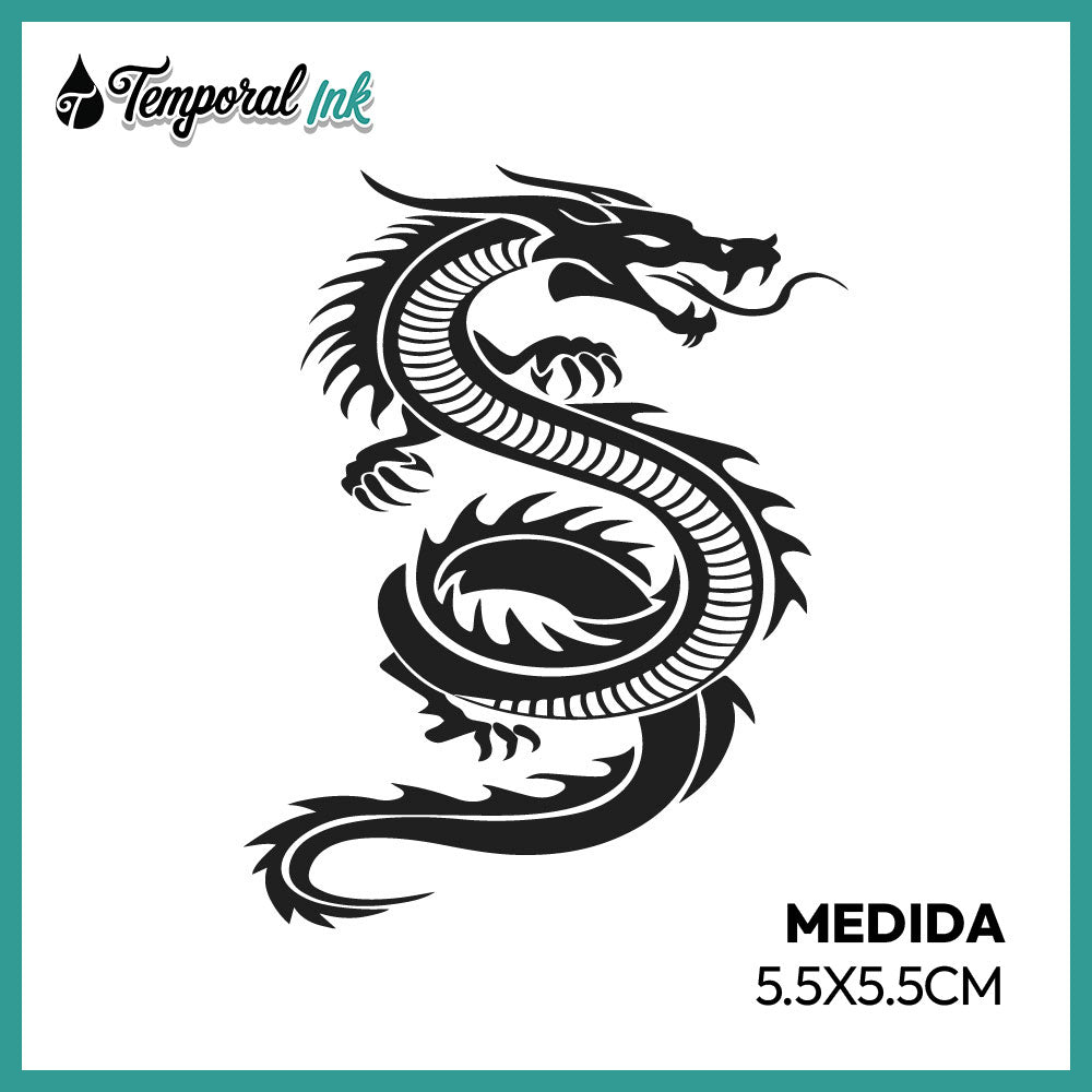 Tatuaje temporal Dragón Tipo Oriental