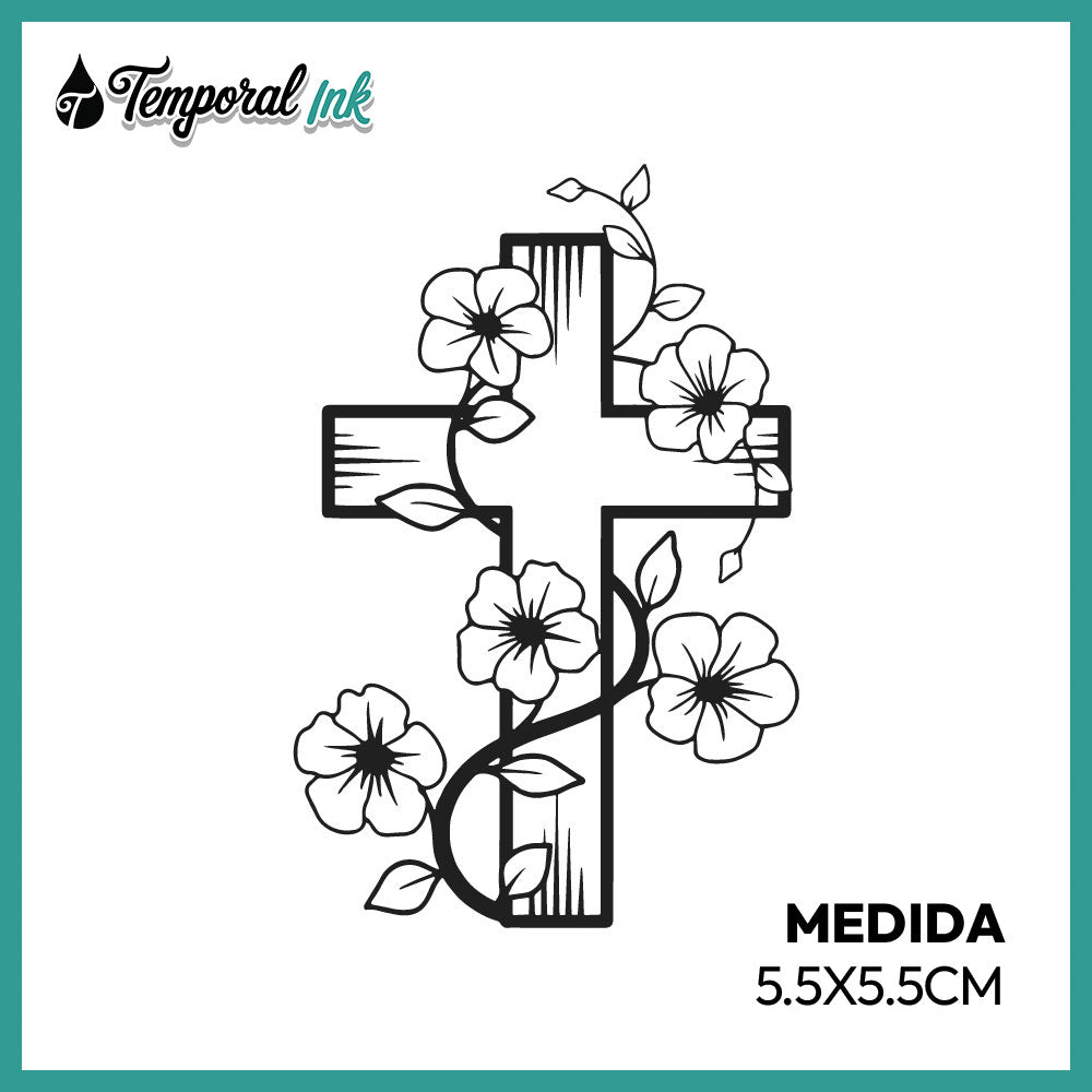 Tatuaje Cruz Floral
