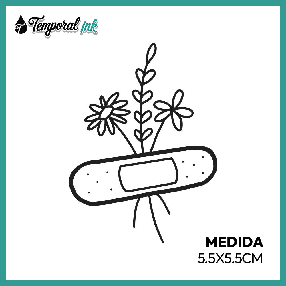 Tatuaje Flores con Parche