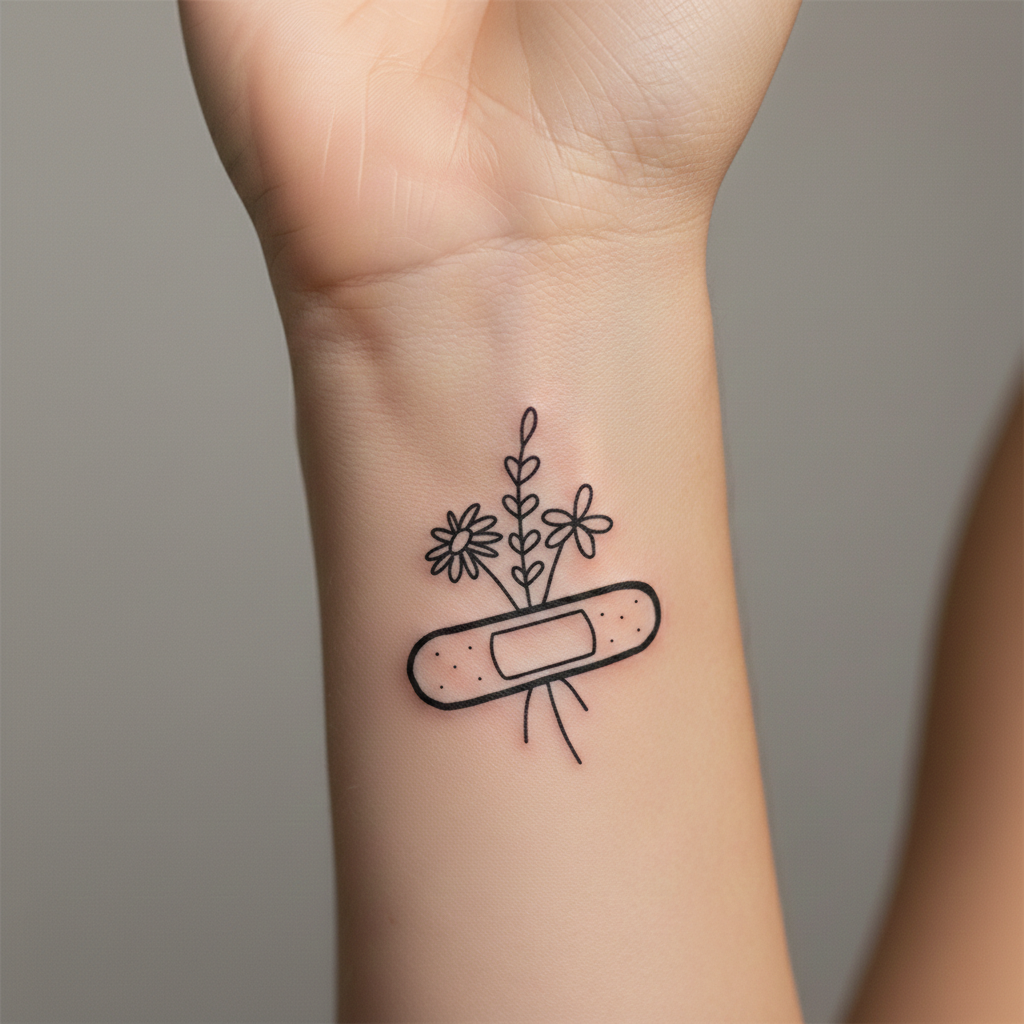 Tatuaje Flores con Parche