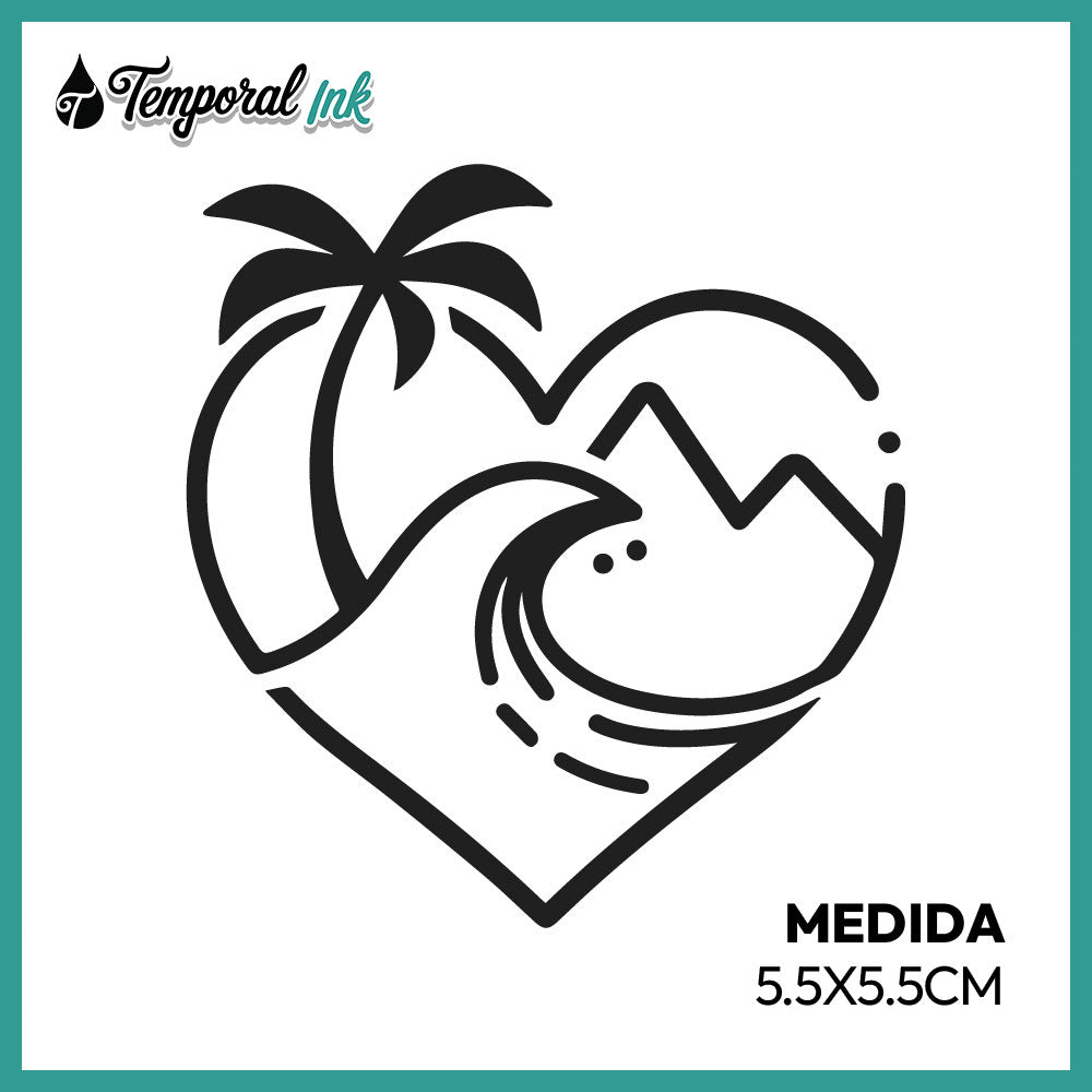 Tatuaje Corazón Tropical